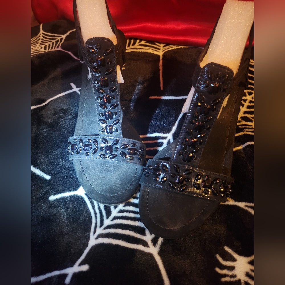 Black Jeweled High Heels